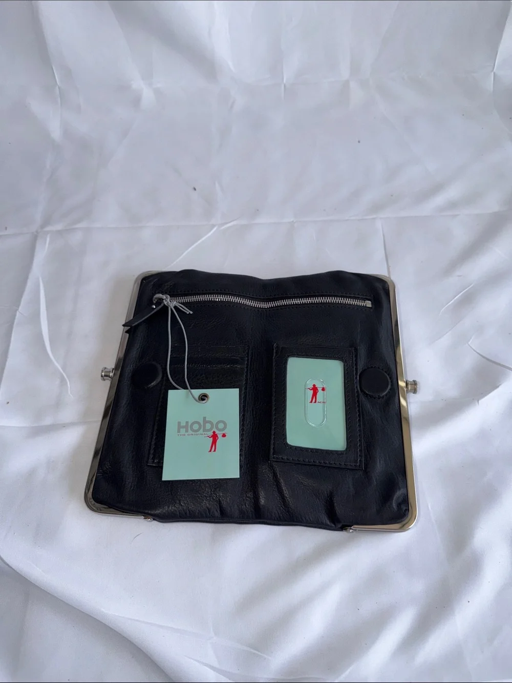 HOBO Black Leather Frame Clutch